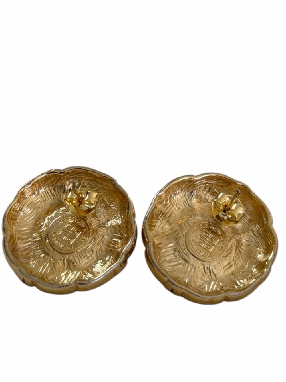 Givenchy Vintage Gold-Plated And Faux Pearl Circle Post Earrings (Pierced Ears) - Picture 7 of 9